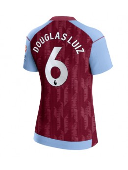 Billige Aston Villa Douglas Luiz #6 Hjemmedrakt Dame 2023-24 Kortermet